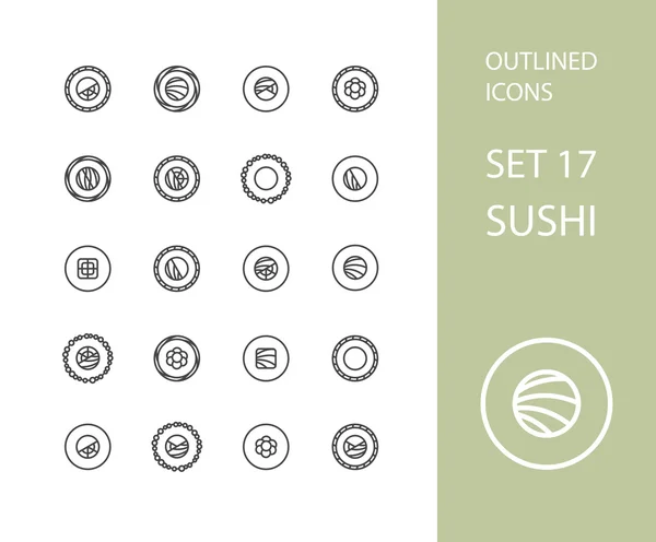 Icônes contour design plat mince, style de trait de ligne moderne — Image vectorielle