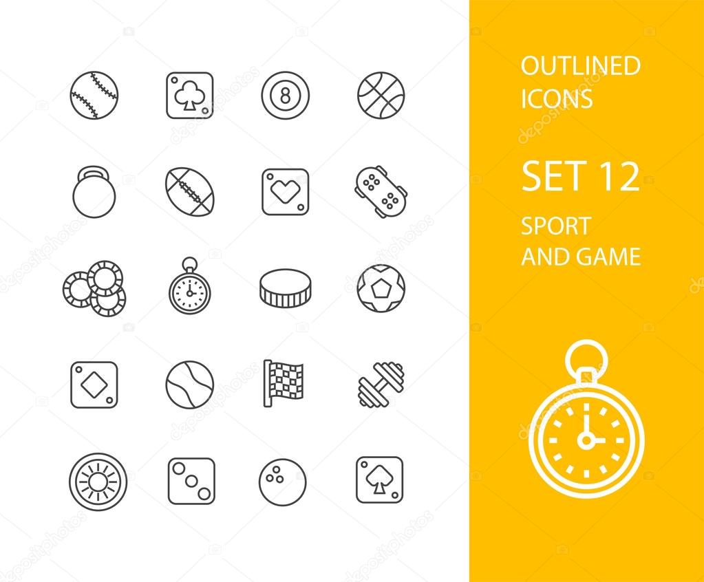 Outline icons thin flat design, modern line stroke style