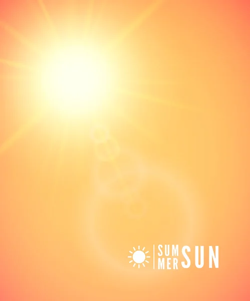 Sol con destello de lente — Vector de stock