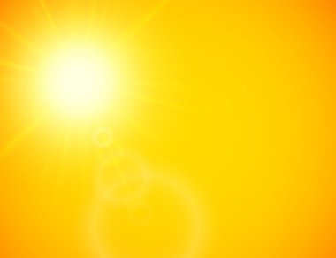 Summer sun with lens flare clipart