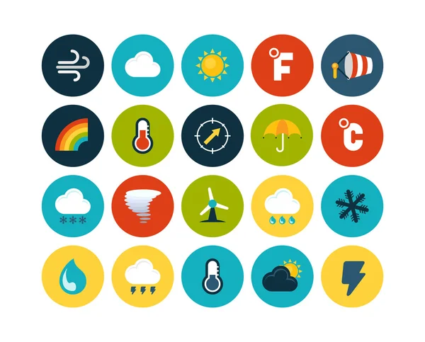 Weather flat icons set — Stock Photo, Image