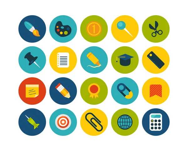 Education flat icons set — Stock Photo, Image