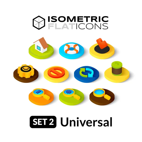 Isometric flat icons set — Stock Vector