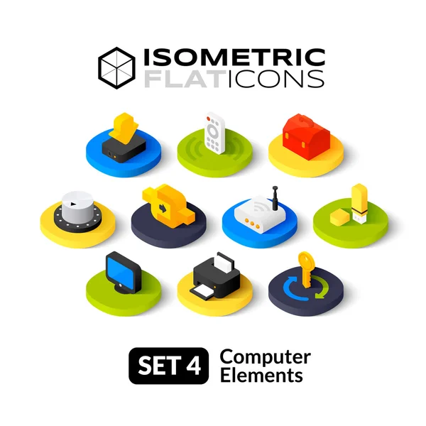 İzometrik düz Icons set