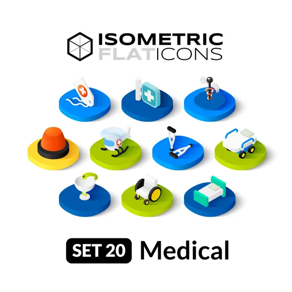 Isometric flat icons set — Stock Vector