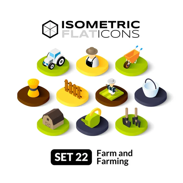 Isometric flat icons set — Stock Vector