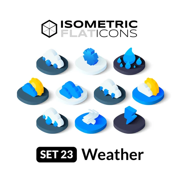 Isometrisch platte icons set — Stockvector