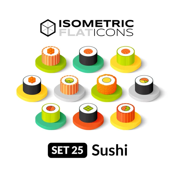 Isometric flat icons set — Stock Vector