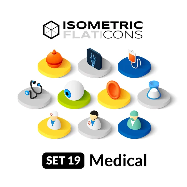 Isometrisk platt ikoner set — Stock vektor