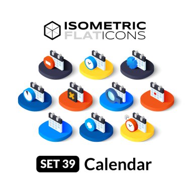 İzometrik düz Icons set
