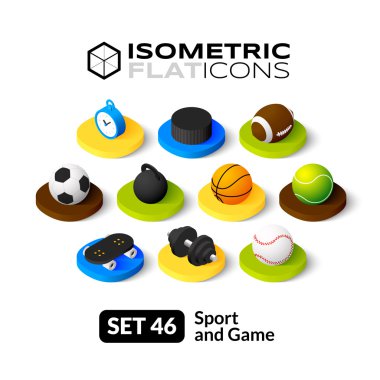 İzometrik düz Icons set