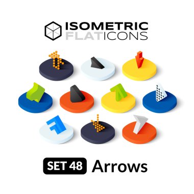 İzometrik düz Icons set