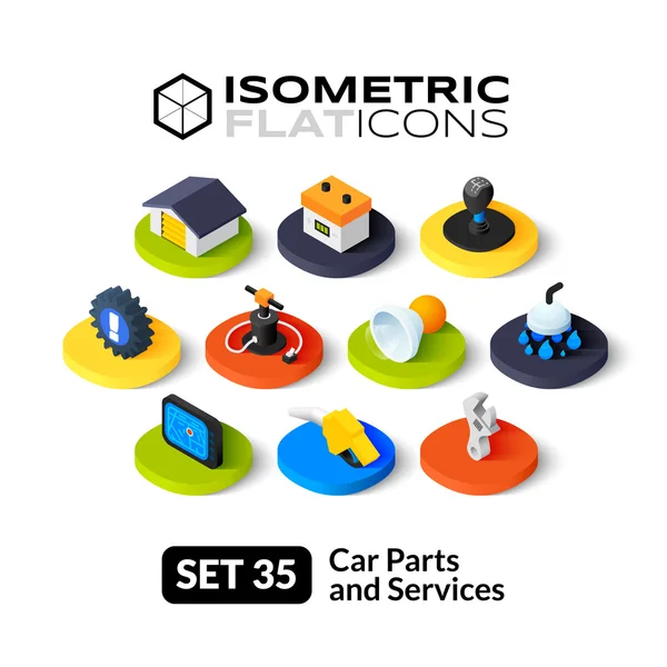 Isometrisch platte icons set — Stockvector