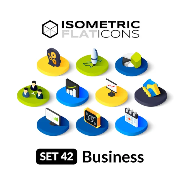 Conjunto de ícones planos isométricos —  Vetores de Stock