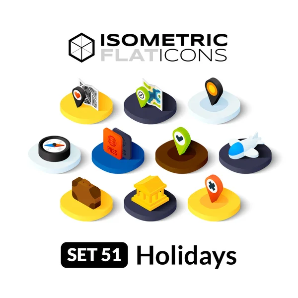 İzometrik düz Icons set