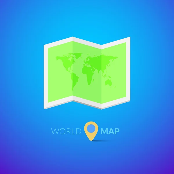 Weltkarte Logo mit Zeiger — Stockvektor