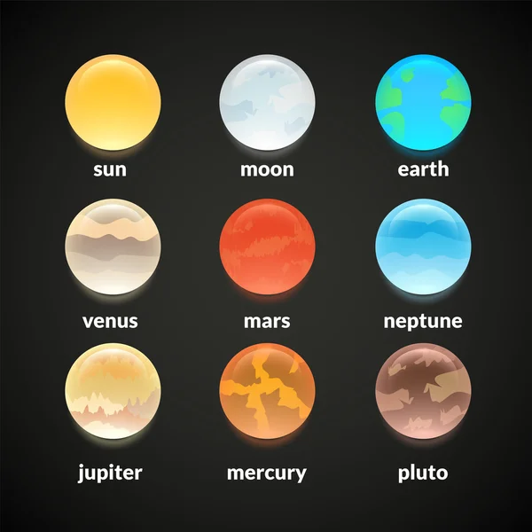 Planètes du système solaire Graphismes Vectoriels