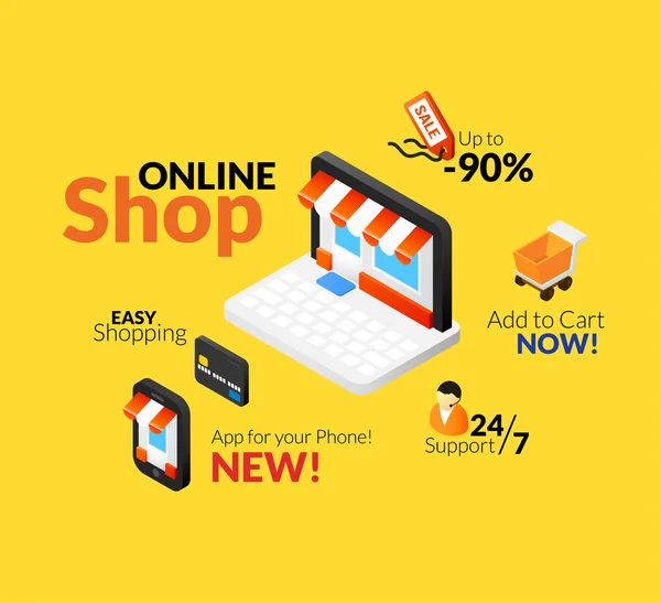 Online shopping logotyp set — Stock vektor