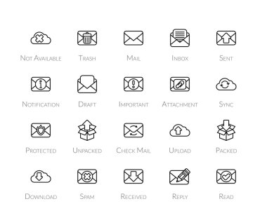 anahat simgeleri ince düz tasarım