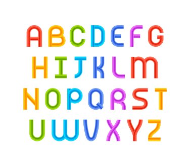 colorful contour alphabet