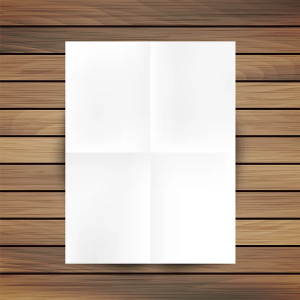 Beyaz katlanmış kağıt mockup — Stok Vektör