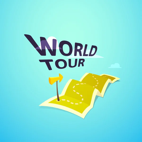 Logotipo do conceito de tour mundial — Vetor de Stock