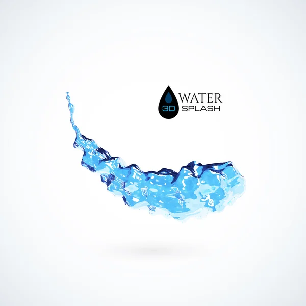 Blaue 3D-Wasserspritzer — Stockvektor