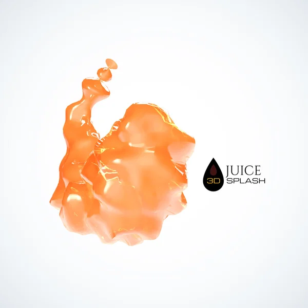 橙色 3d 汁飞溅 — 图库矢量图片