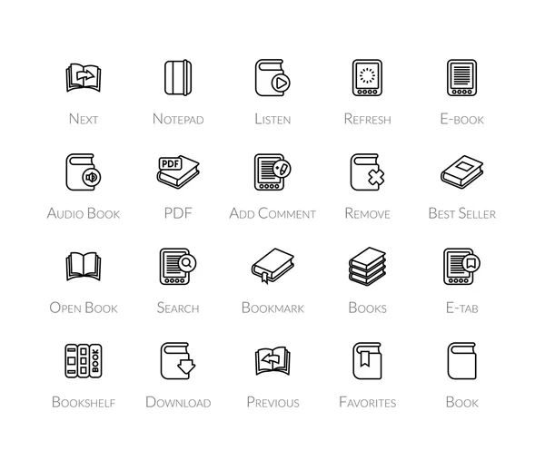 Iconos de contorno diseño plano delgado — Archivo Imágenes Vectoriales