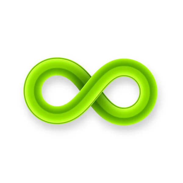 Icône de symbole d'infinité verte — Image vectorielle