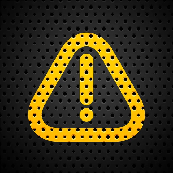 Attention yellow sign on black texture — Stok Vektör