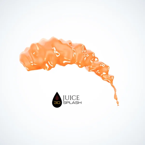Oranžová 3d juice splash — Stockový vektor
