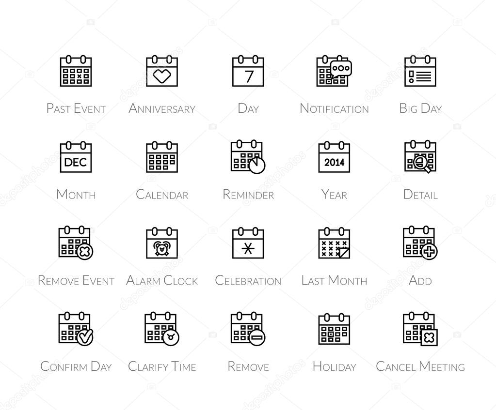 Outline icons thin flat design