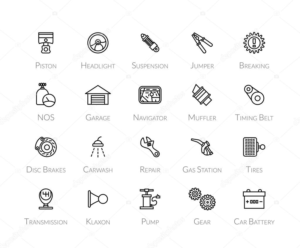 Outline icons thin flat design