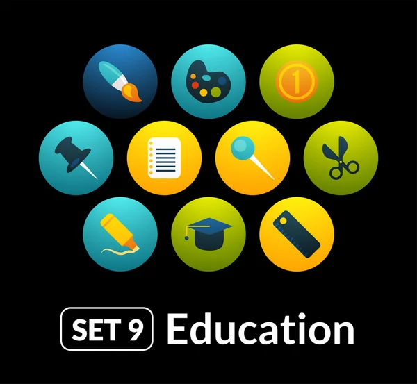 Colecția Flat icons Education — Vector de stoc