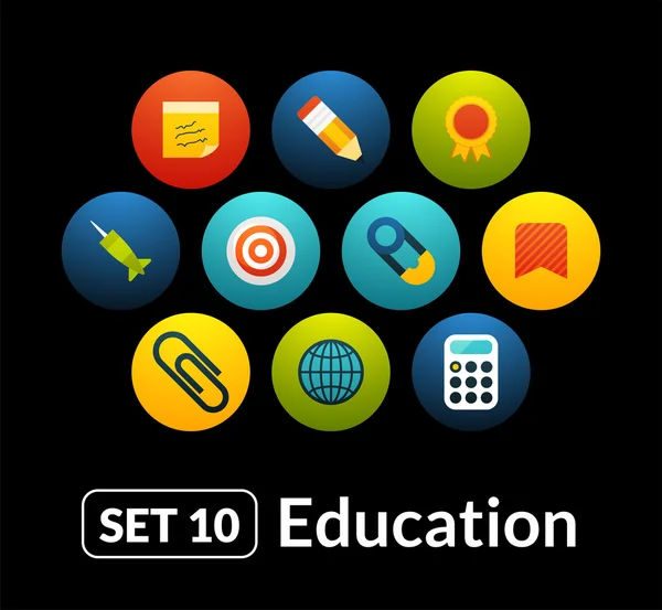 Flat icons education collection — Stock Vector