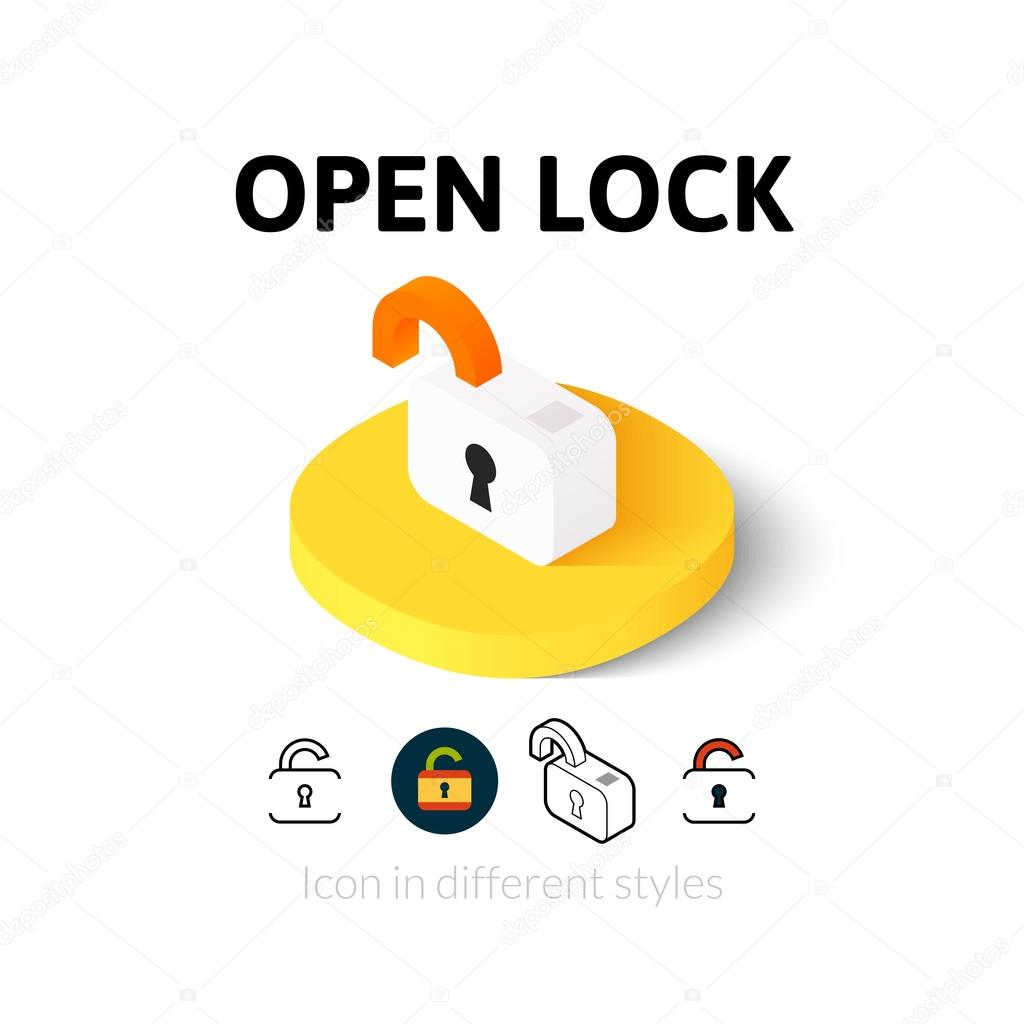 Open lock icon in different style