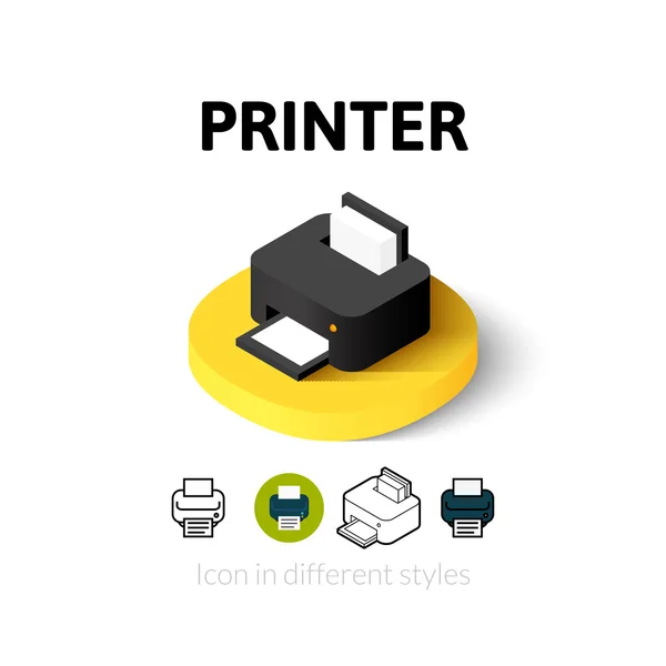 Ícone de impressora em estilo diferente — Vetor de Stock