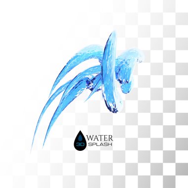 Blue 3D water splash clipart