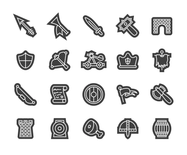 Iconos de contorno diseño plano delgado — Vector de stock