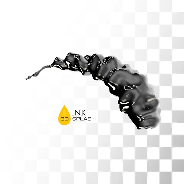 Encre 3D noire ou éclaboussure d'huile — Image vectorielle
