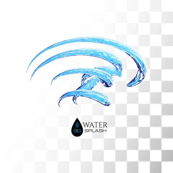 Kék 3D-s víz-splash — Stock Vector