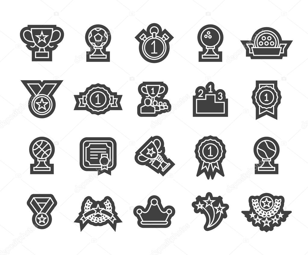 Outline icons thin flat design