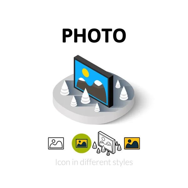 Photo icon in different style — Stock Vector