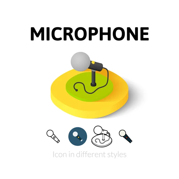 Microphone icon in different style — Stock Vector