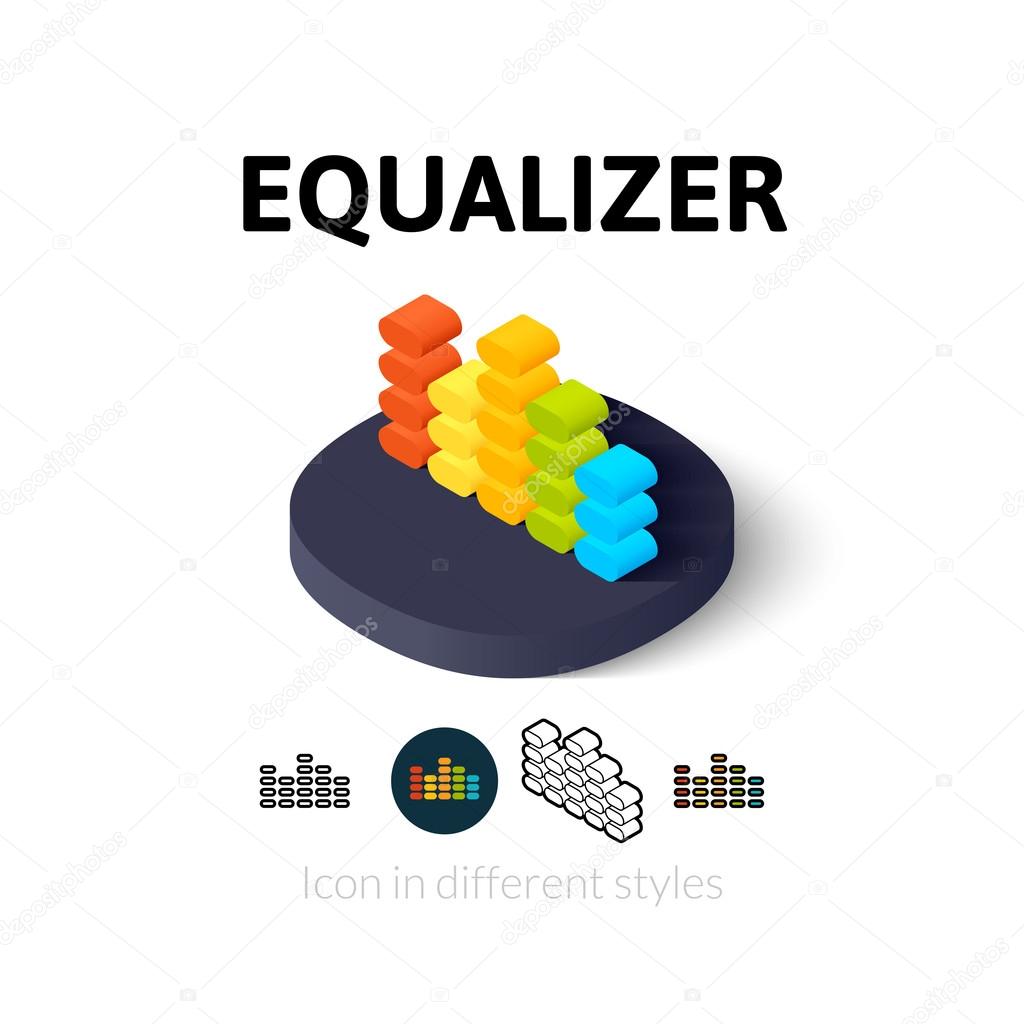 Equalizer icon, vector symbol in flat, outline and isometric style