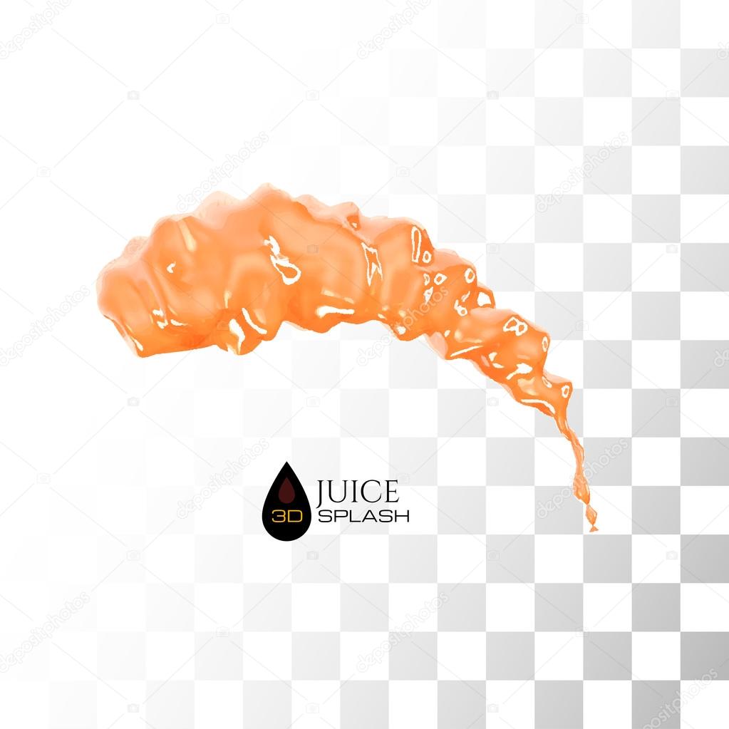 Orange 3D juice splash