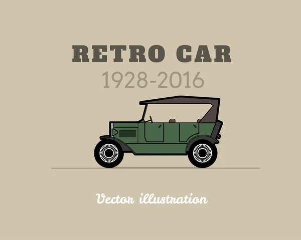 Retro cabriolet otomobil, vintage koleksiyonu — Stok Vektör