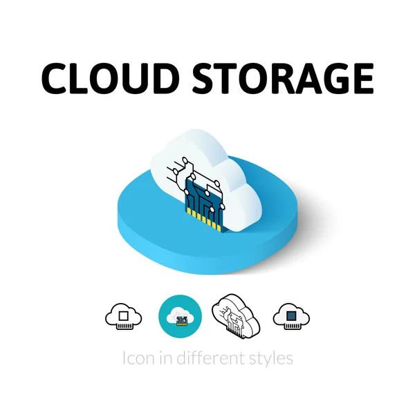 Icono de almacenamiento en la nube en estilo diferente — Archivo Imágenes Vectoriales