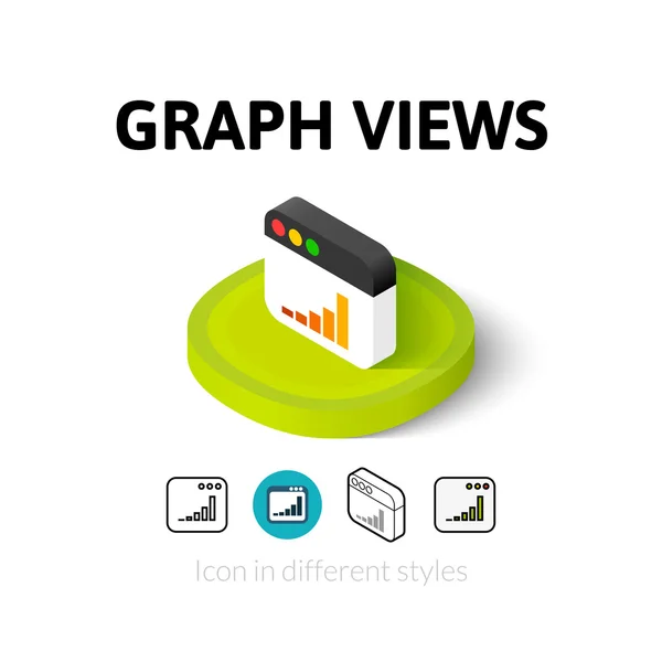 Icono de vistas gráficas en estilo diferente — Vector de stock